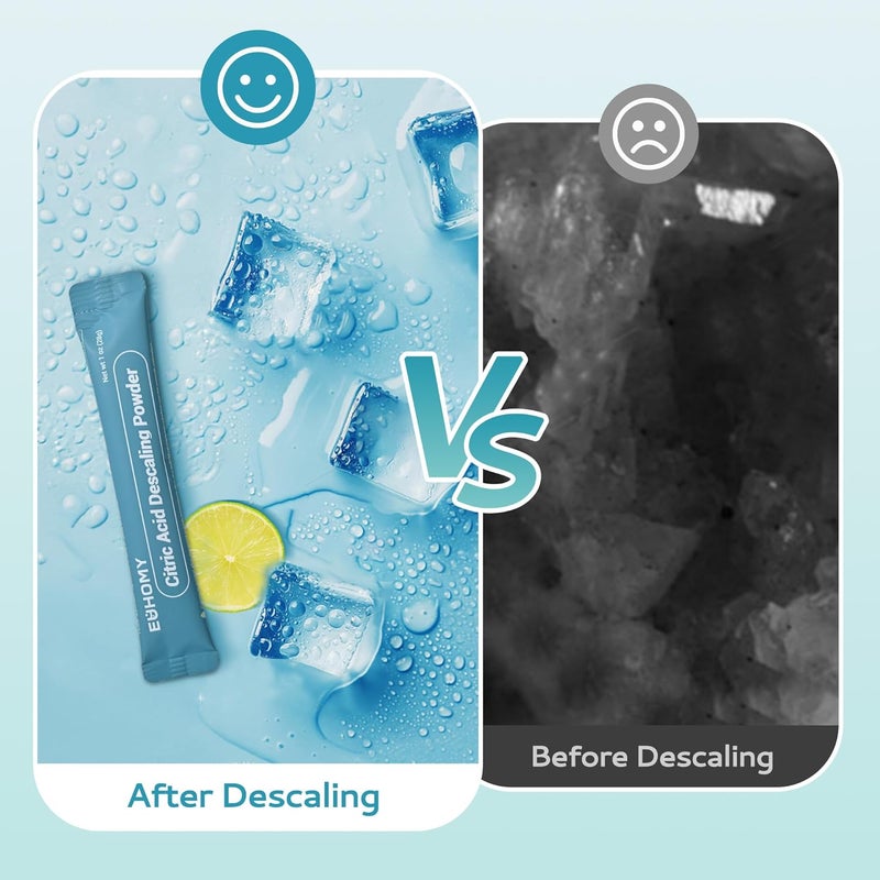 EUHOMY Ice Maker Cleaner & Descaler | 12 Use & Individually Packed for Each Use | Ice Machine Cleaner with Organic Citric Acid Descaling Powder Compatible with All Brands - Image 5